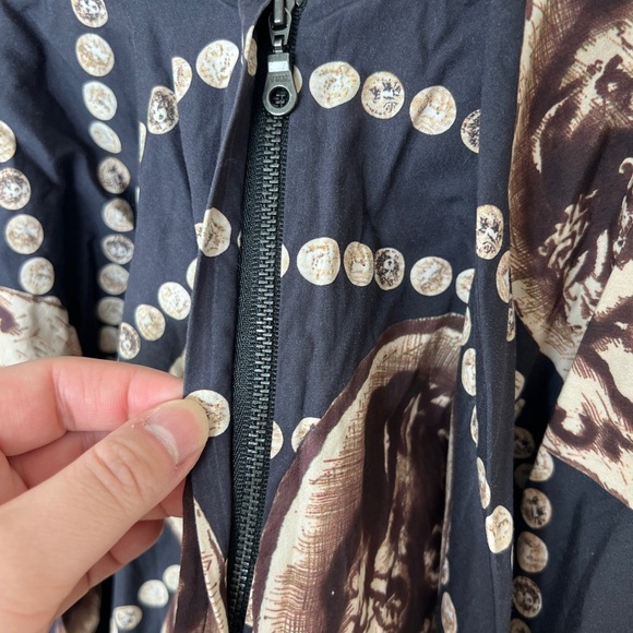 Desinger Inspired JC Couture Baroque Print Pleated Cotton Skirt - Size 6 - Picture 5 of 6